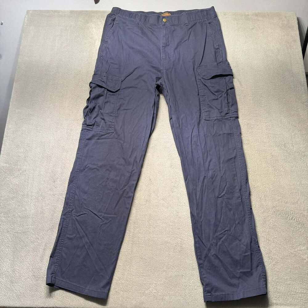 Boulder Creek Mens 40 Tall Cargo Pants Blue Stretch Outdoor Workwear Hiking EUC